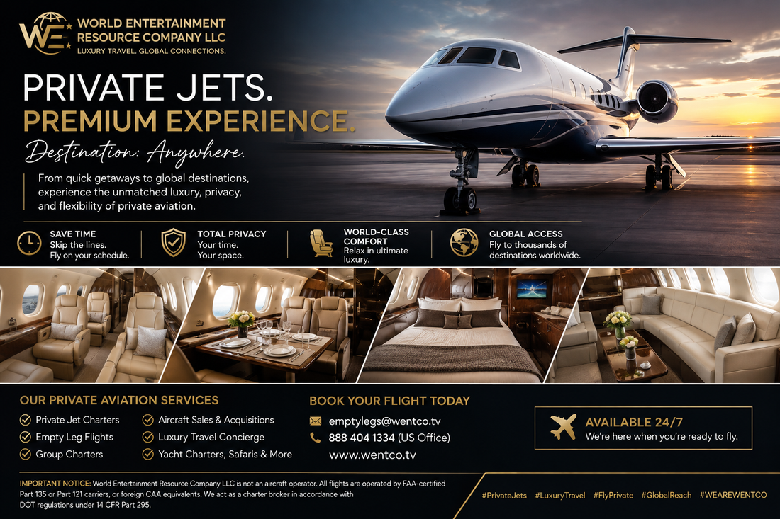 ✈️ PRIVATE JET CHARTERS — PREMIUM TRAVEL WITHOUT COMPROMISE