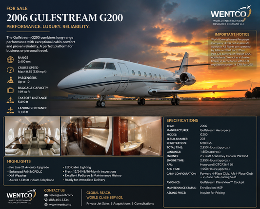 ✈️ 2006 GULFSTREAM G200 — FOR SALE | $4.5 MILLION