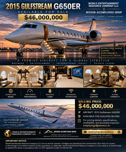 ✈️🔥 2015 GULFSTREAM G650ER AVAILABLE FOR SALE — $46 MILLION 🔥✈️